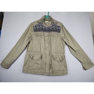 Mudd Utility Jacket Women's XL Olive Green Anorak Field Coat Embroidered Y2K